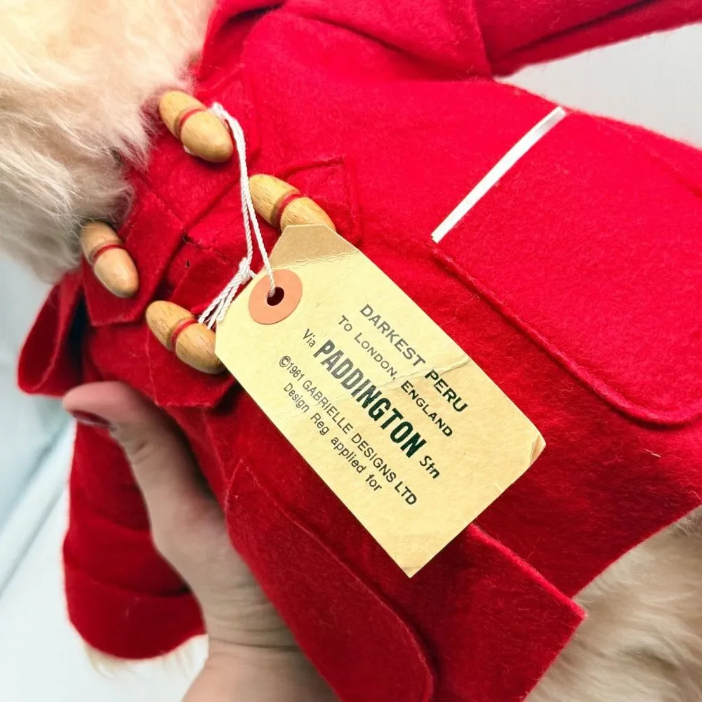 Original 1981 Gabrielle Designs Hand Made Paddington Bear no hat shoes glasses